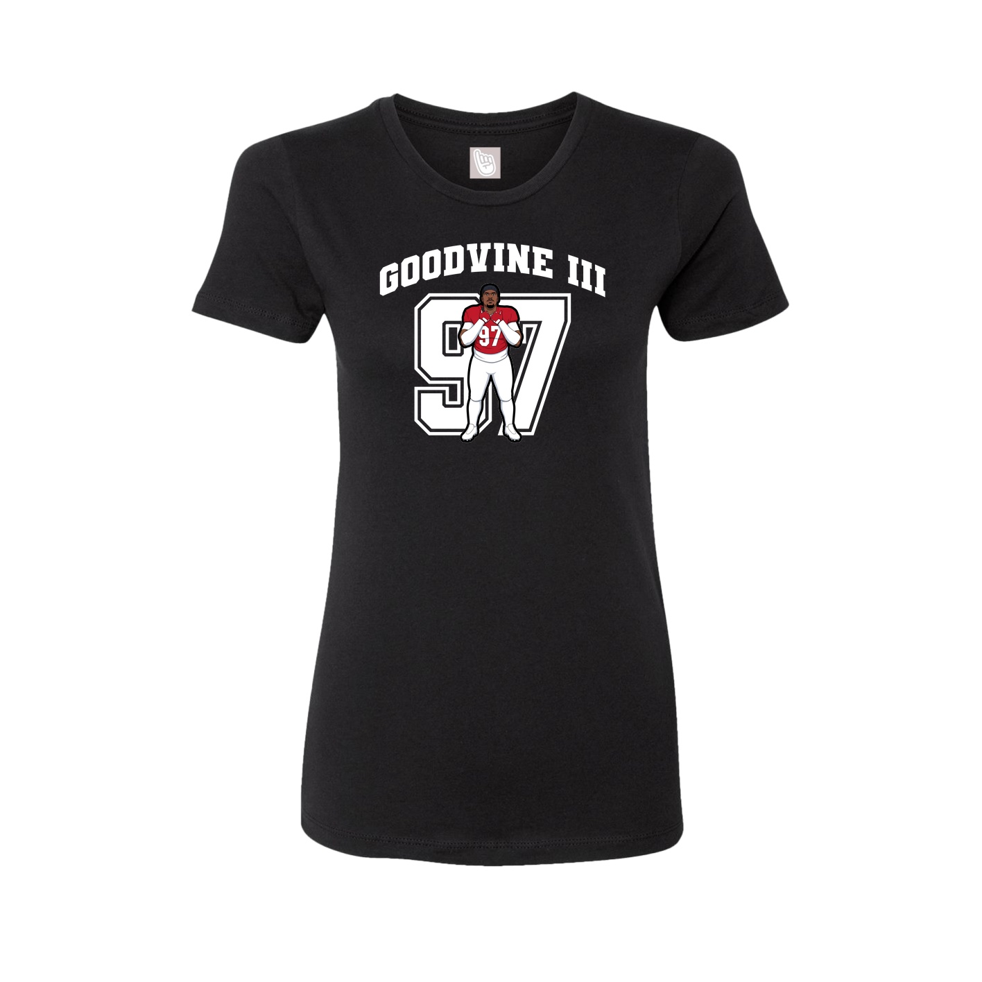 Fitted Women's Tee — Number in Black