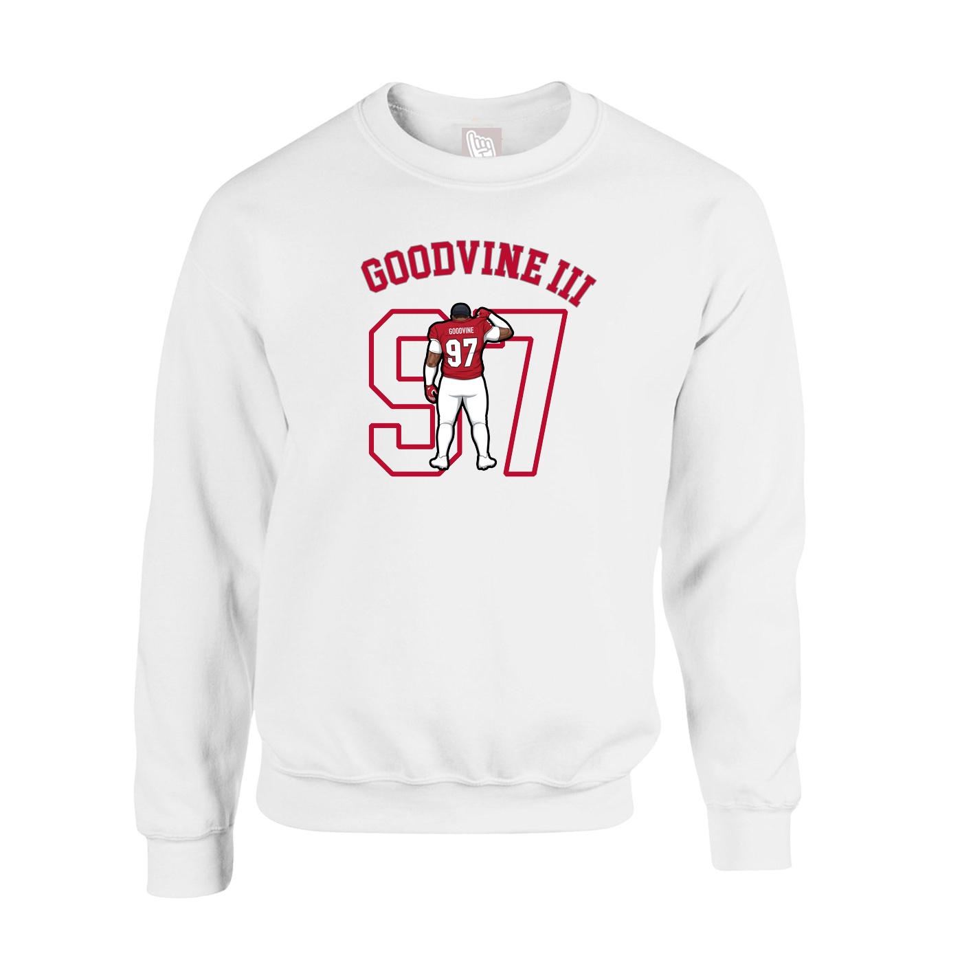 Fleece Crew — Shirsey Arch in White