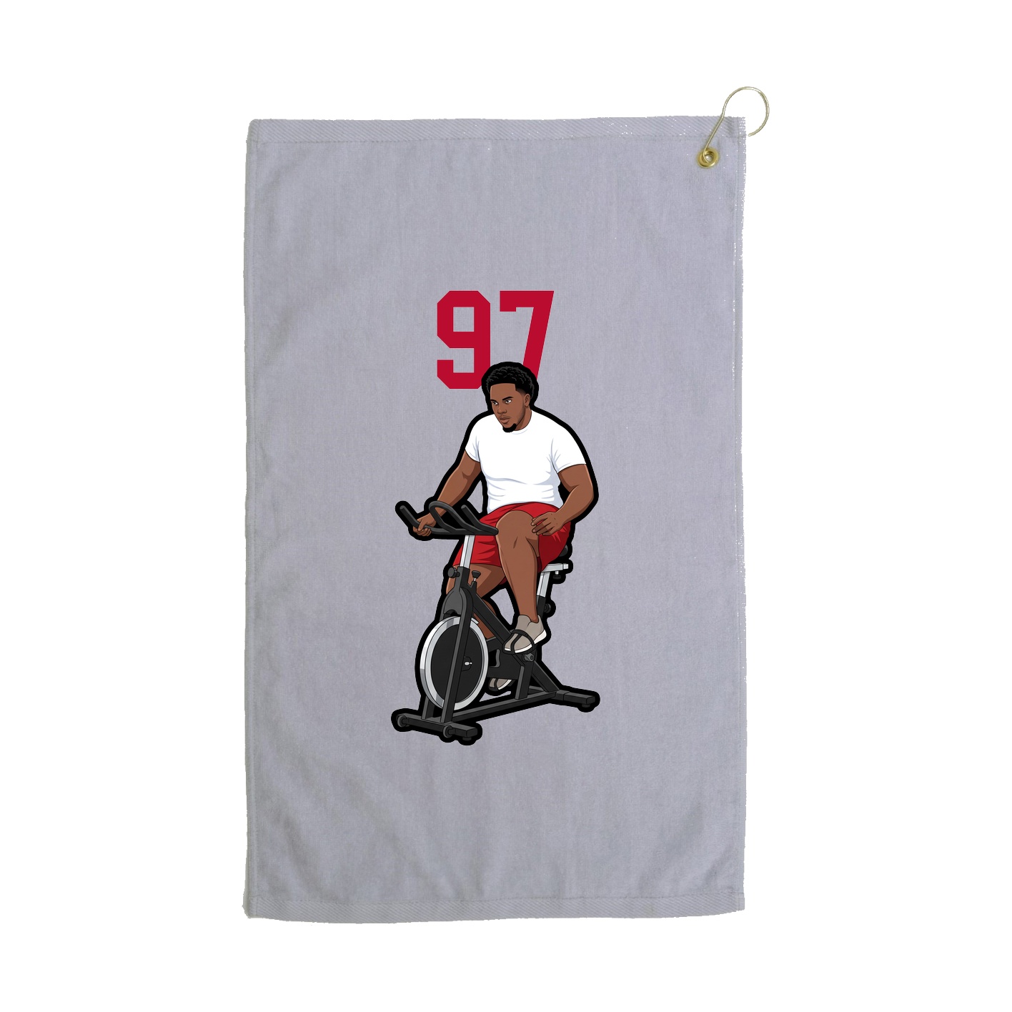 Golf Towel — Number Top in Grey