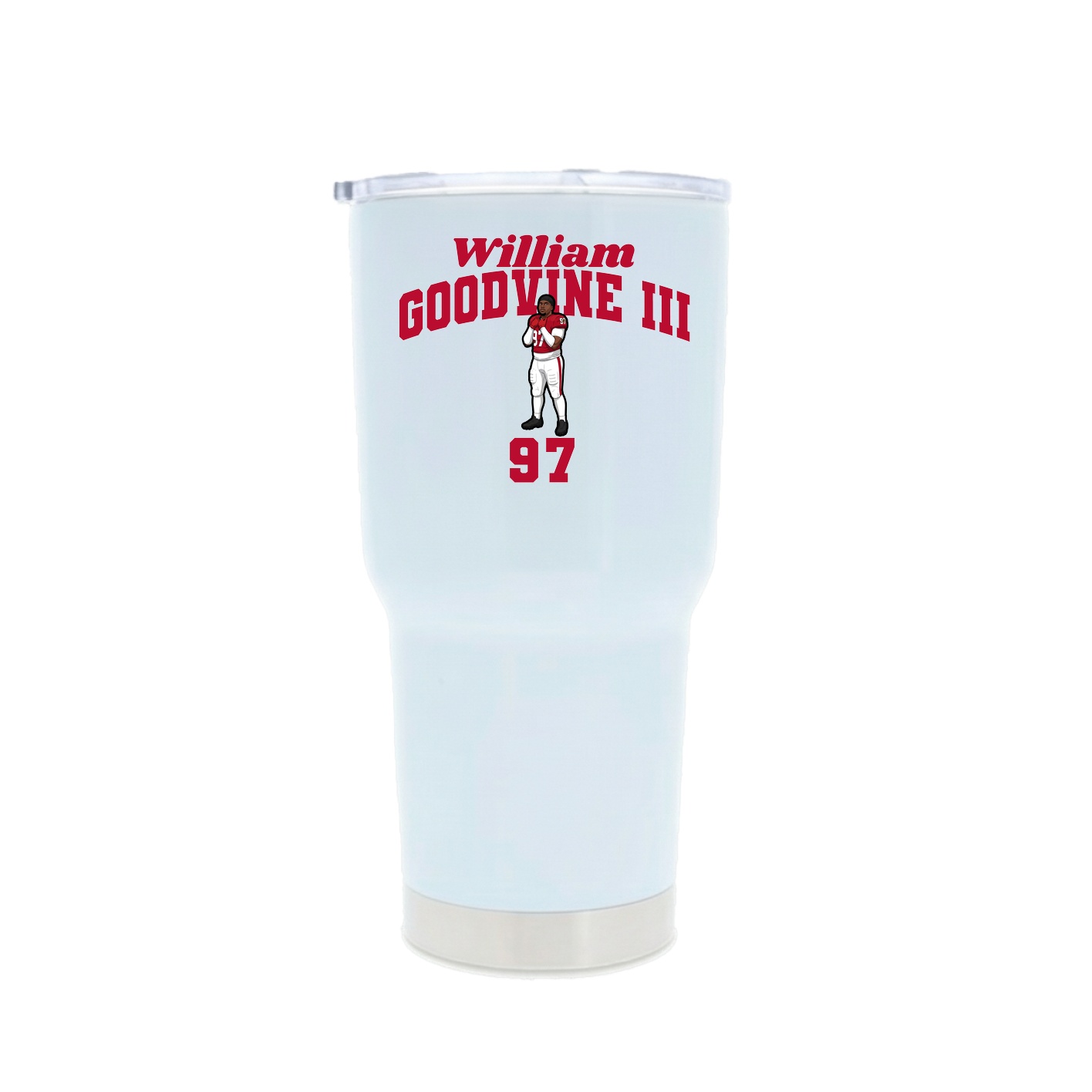 30oz Stainless Steel Tumbler — Signature Arch in White