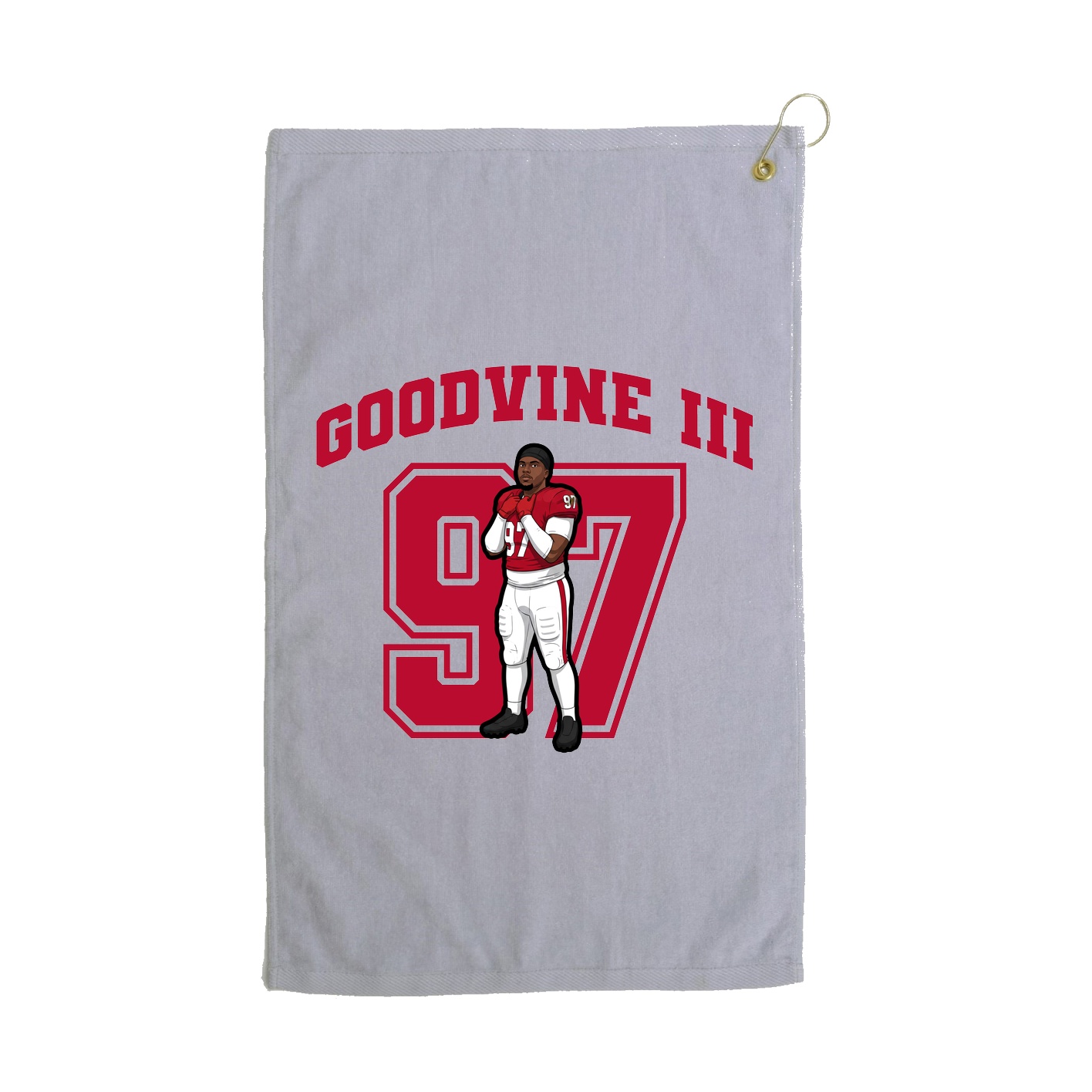 Golf Towel — Number in Grey