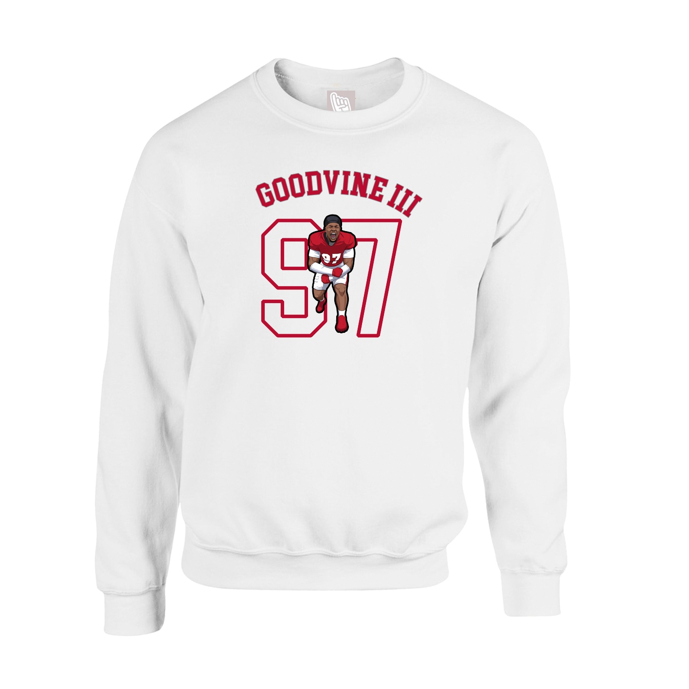 Fleece Crew — Shirsey Arch in White