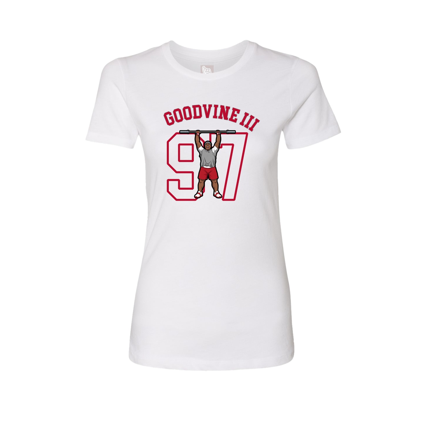 Fitted Women's Tee — Shirsey Arch in White