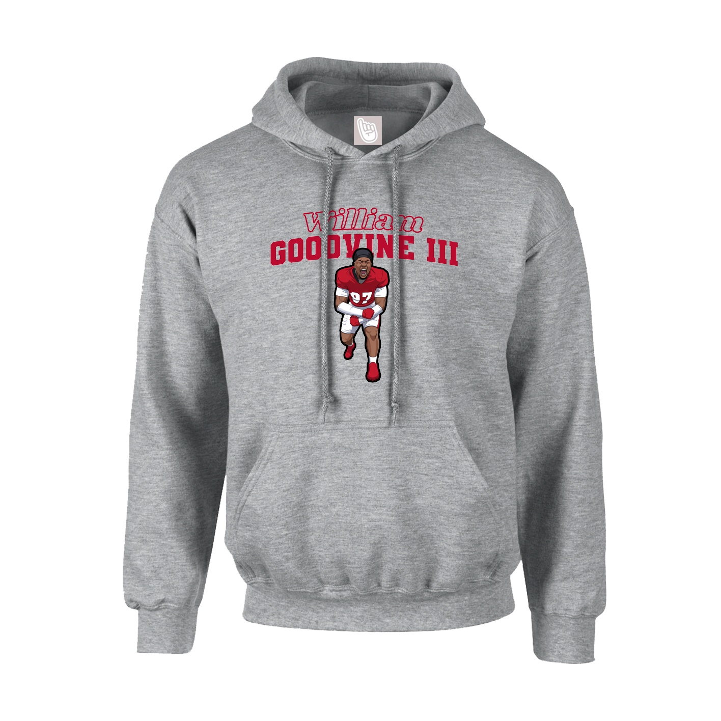 Youth Hoodie — Name Arch in Grey