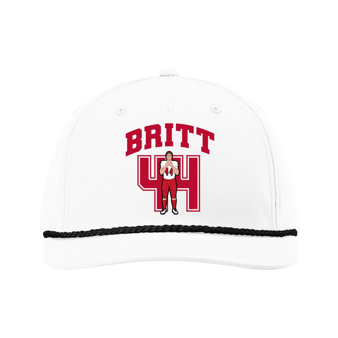 Five-Panel Classic Rope Cap — Number in White
