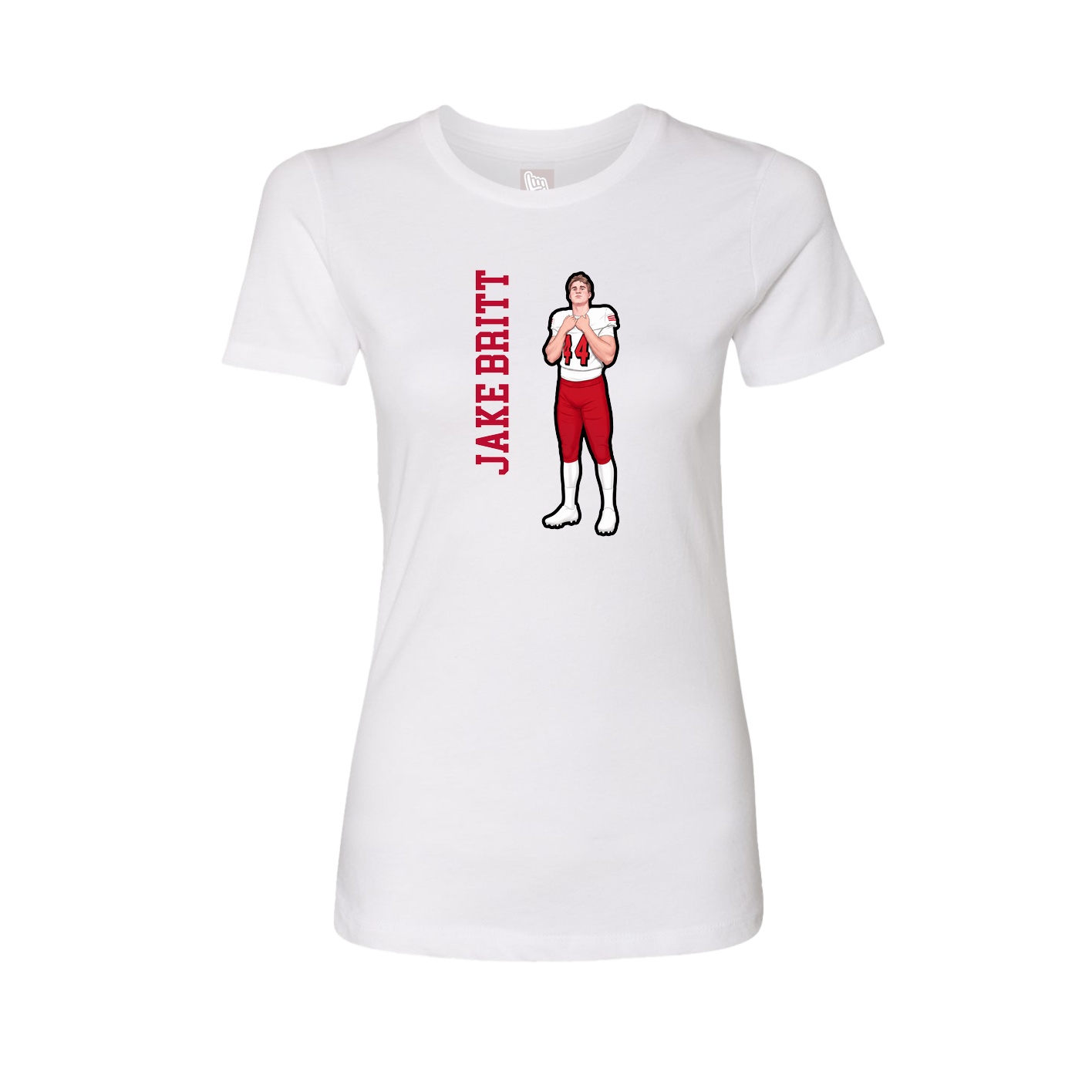 Fitted Women's Tee — Name Vertical in White
