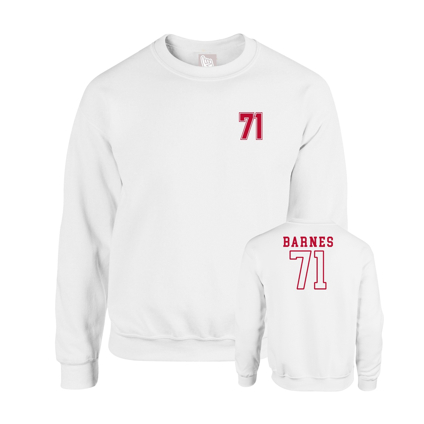 Fleece Crew — Chest Back in White