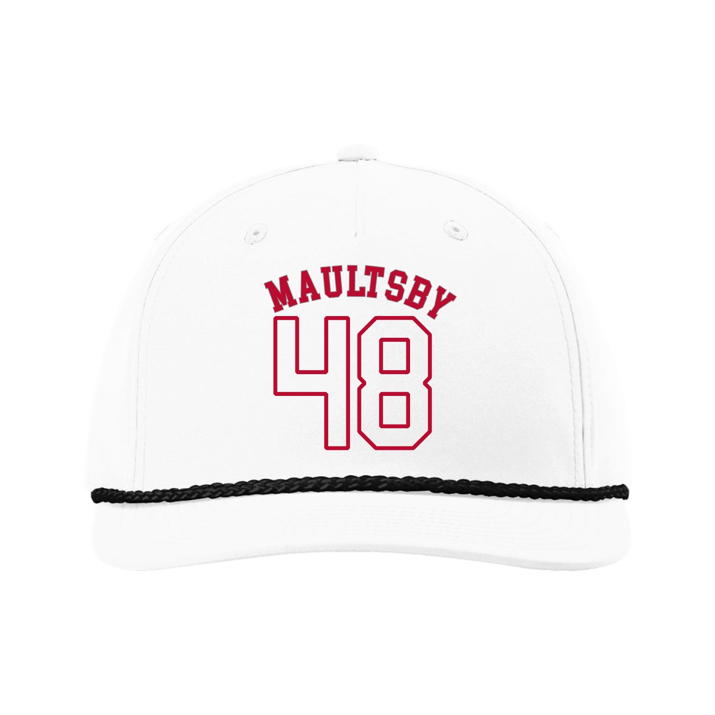 Five-Panel Classic Rope Cap — Shirsey Arch in White
