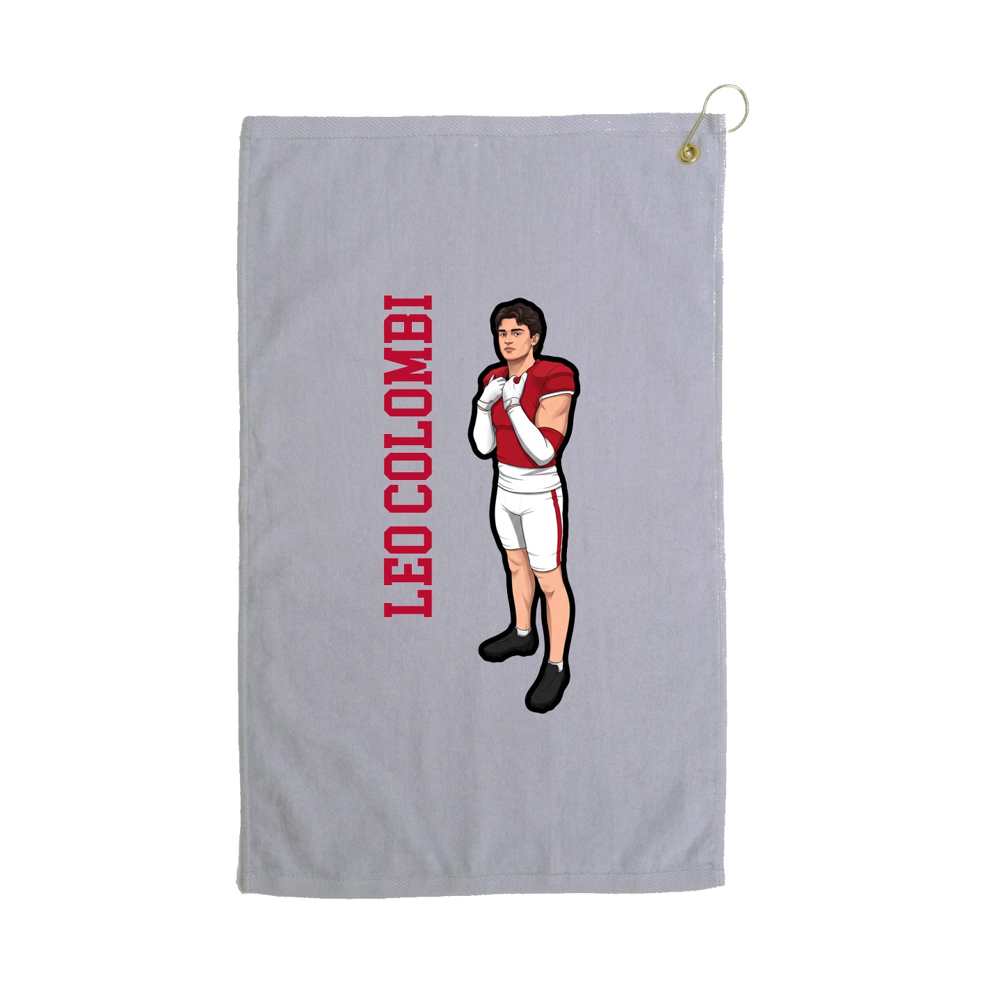 Golf Towel — Name Vertical in Grey