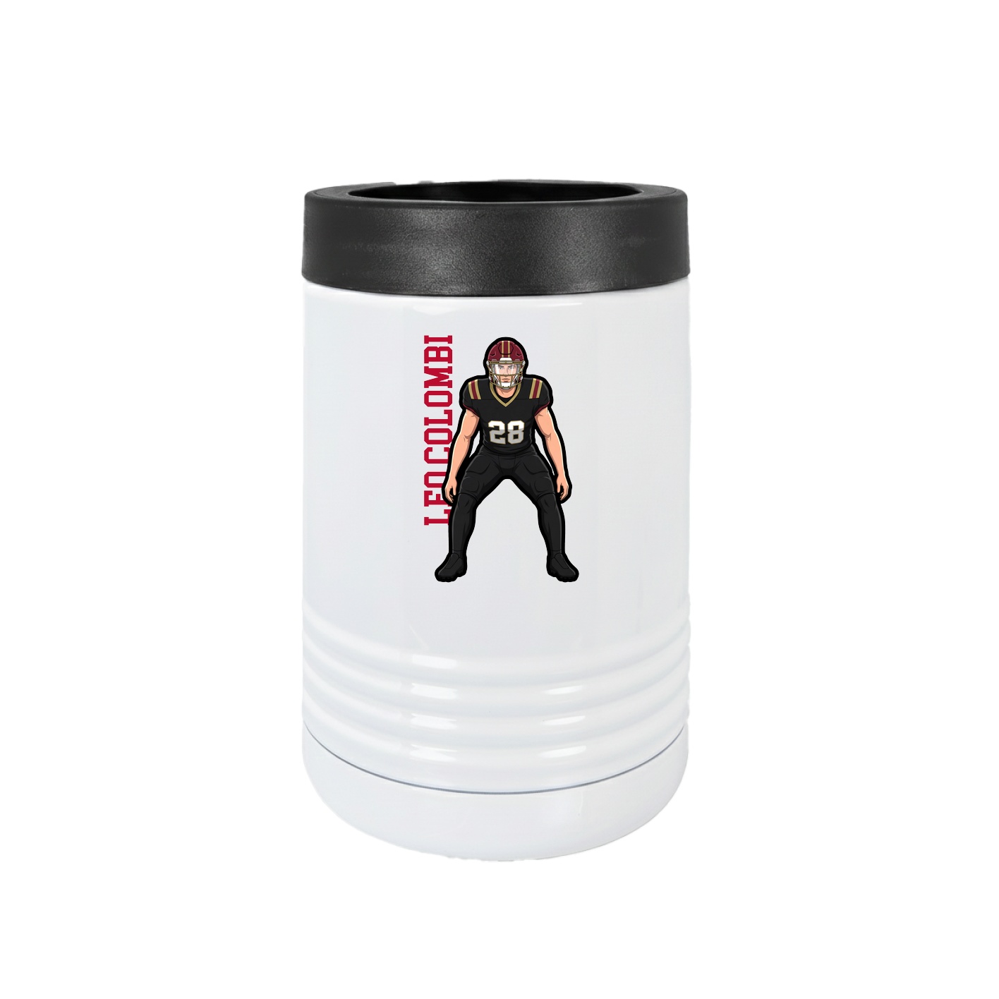 Beverage Holder — Name Vertical in White