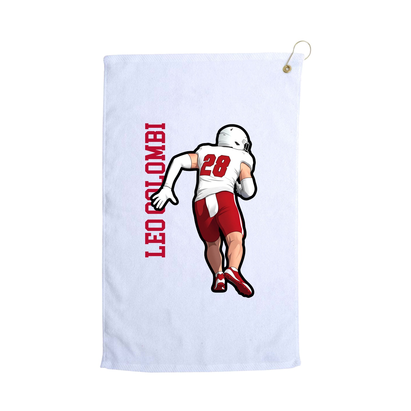 Golf Towel — Name Vertical in White