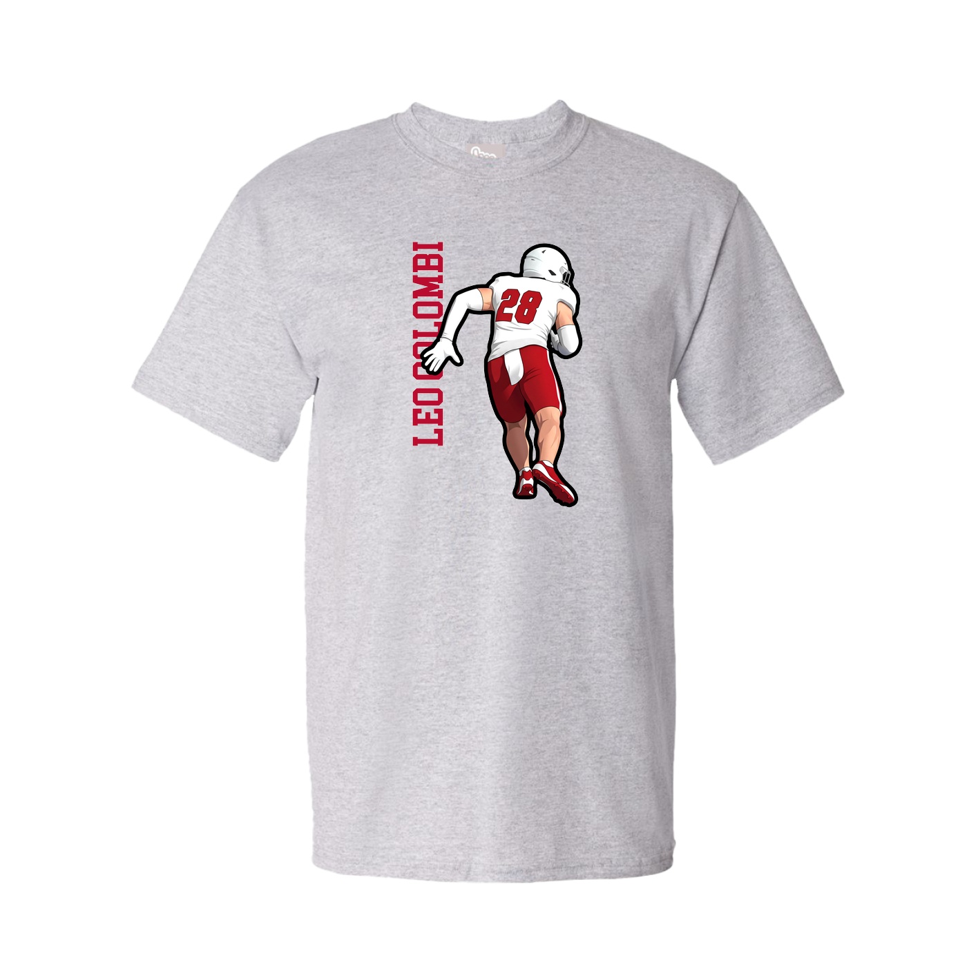 Tee — Name Vertical in Grey