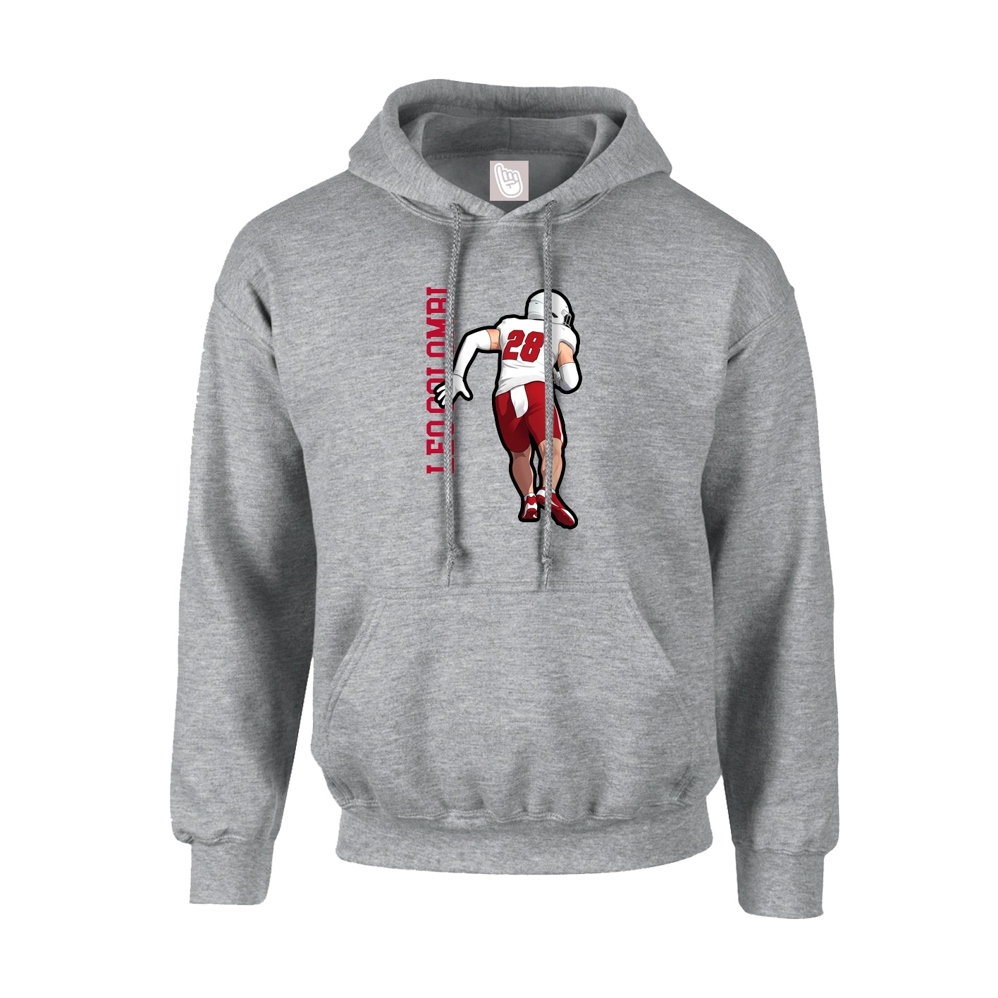 Youth Hoodie — Name Vertical in Grey