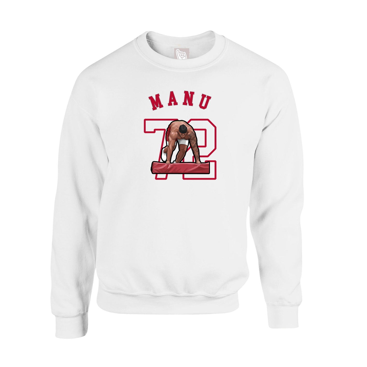 Fleece Crew — Shirsey Arch in White