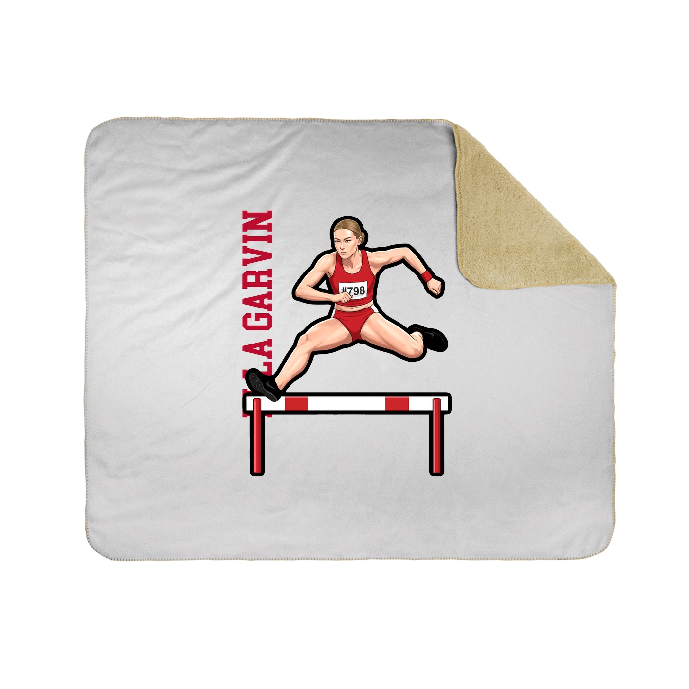 Throw Blanket — Name Vertical in White