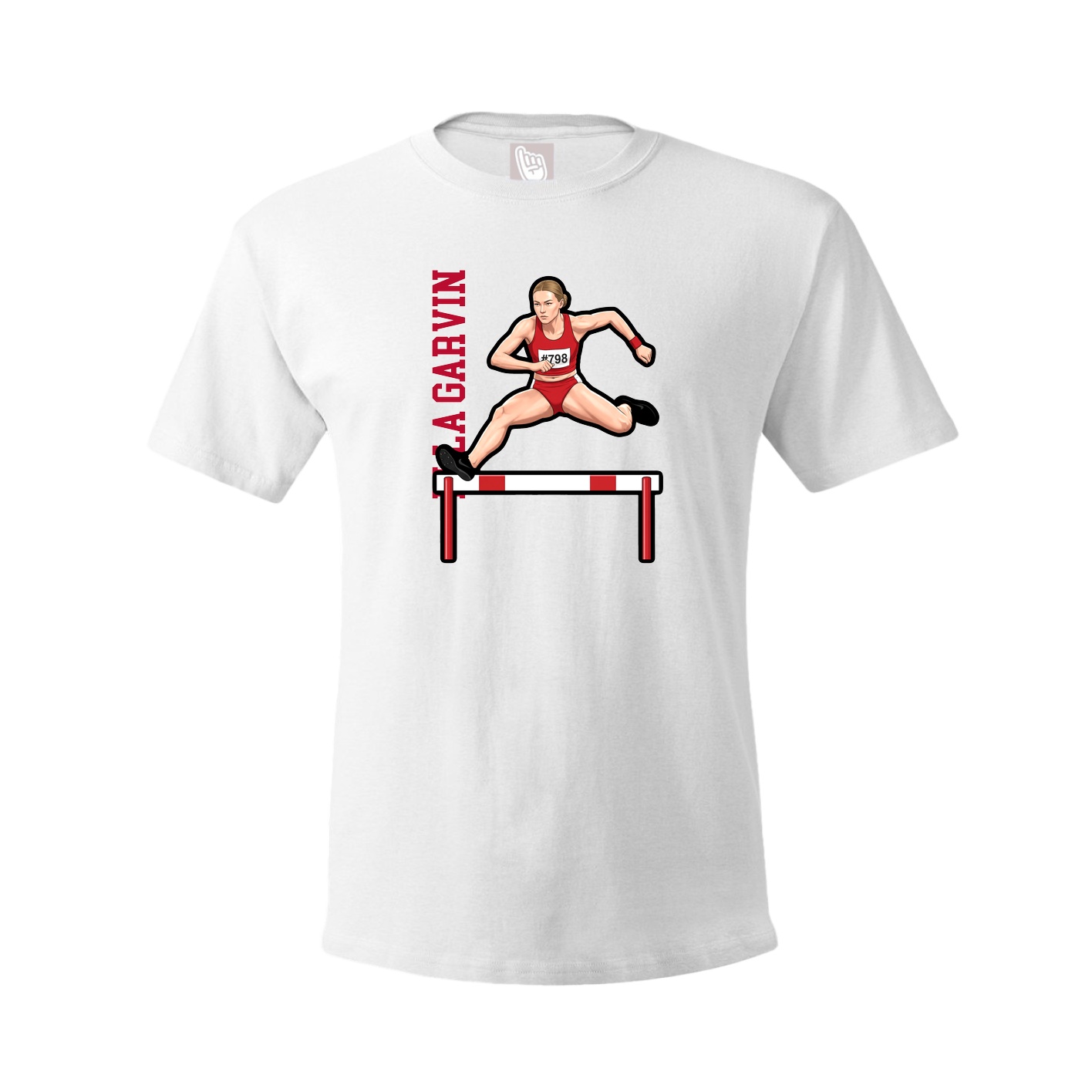 Tee — Name Vertical in White