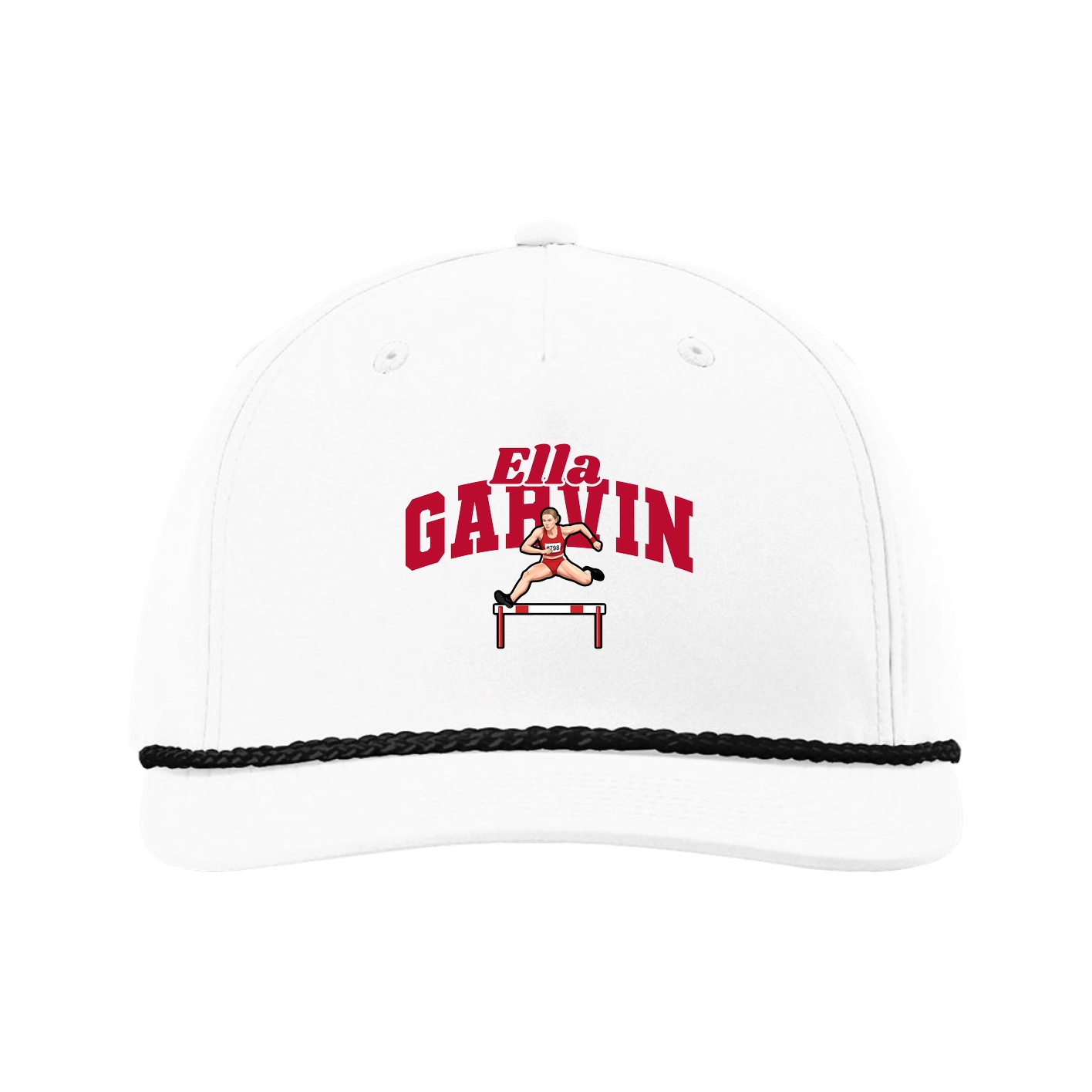 Five-Panel Classic Rope Cap — Signature Arch in White
