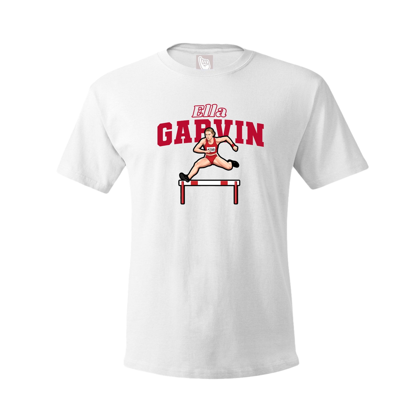 Youth Tee — Name Arch in White