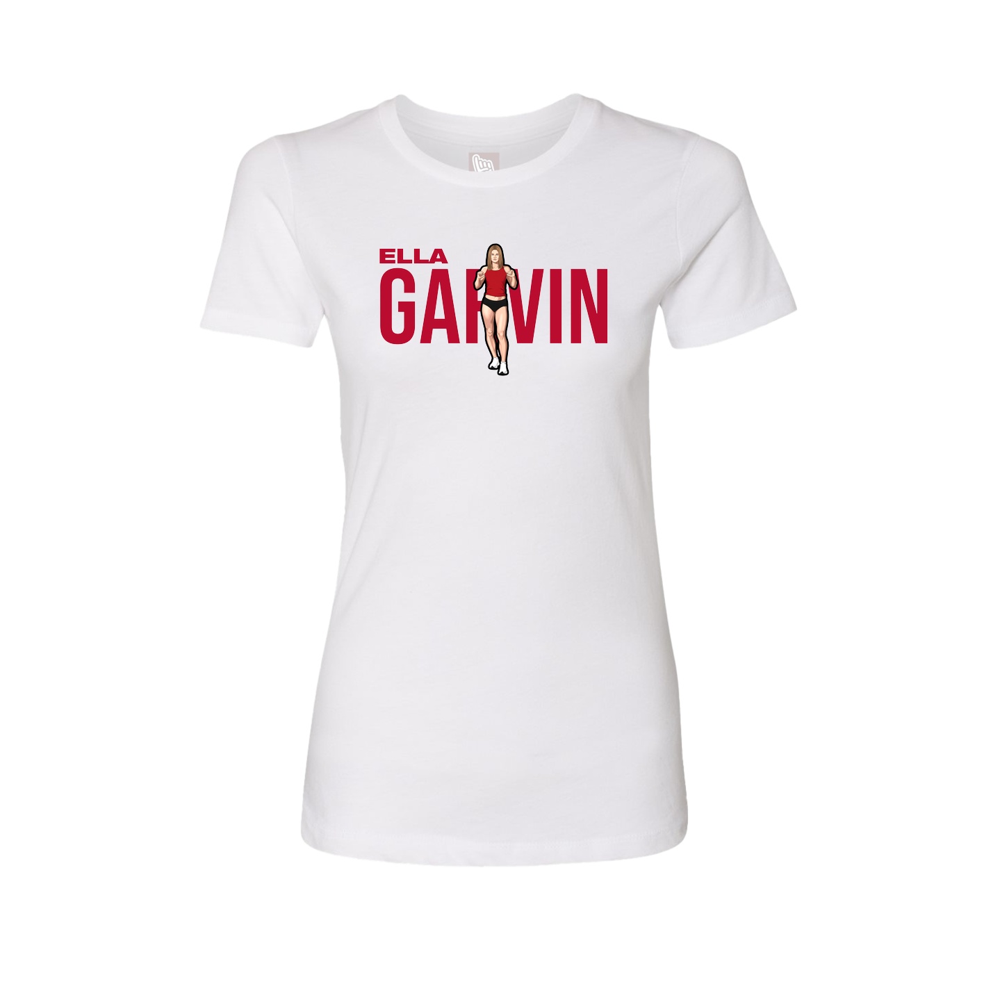 Fitted Women's Tee — Player Name in White