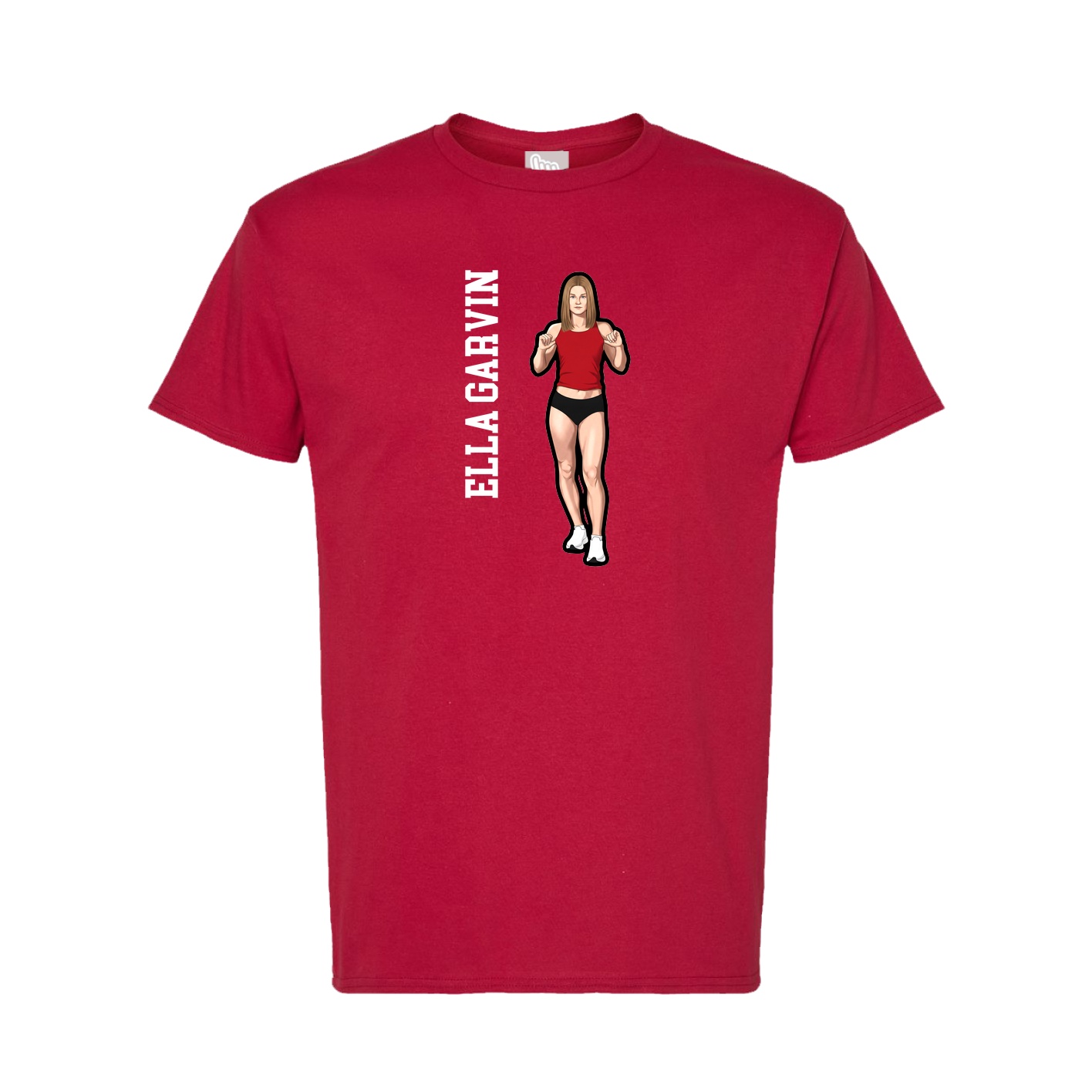 Tee — Name Vertical in Crimson