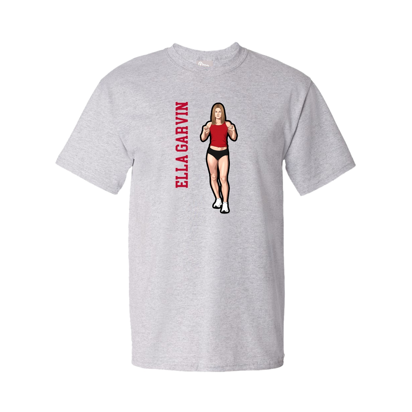 Youth Tee — Name Vertical in Grey
