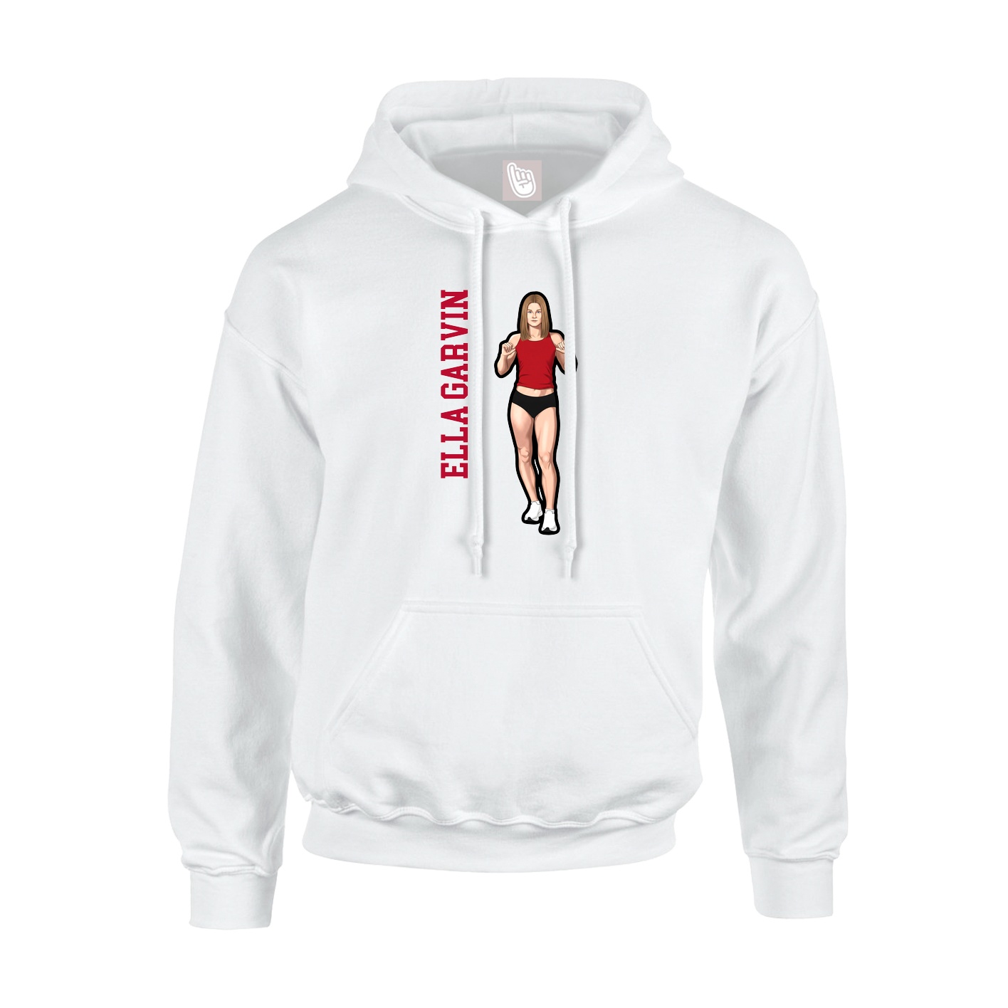 Hoodie — Name Vertical in White