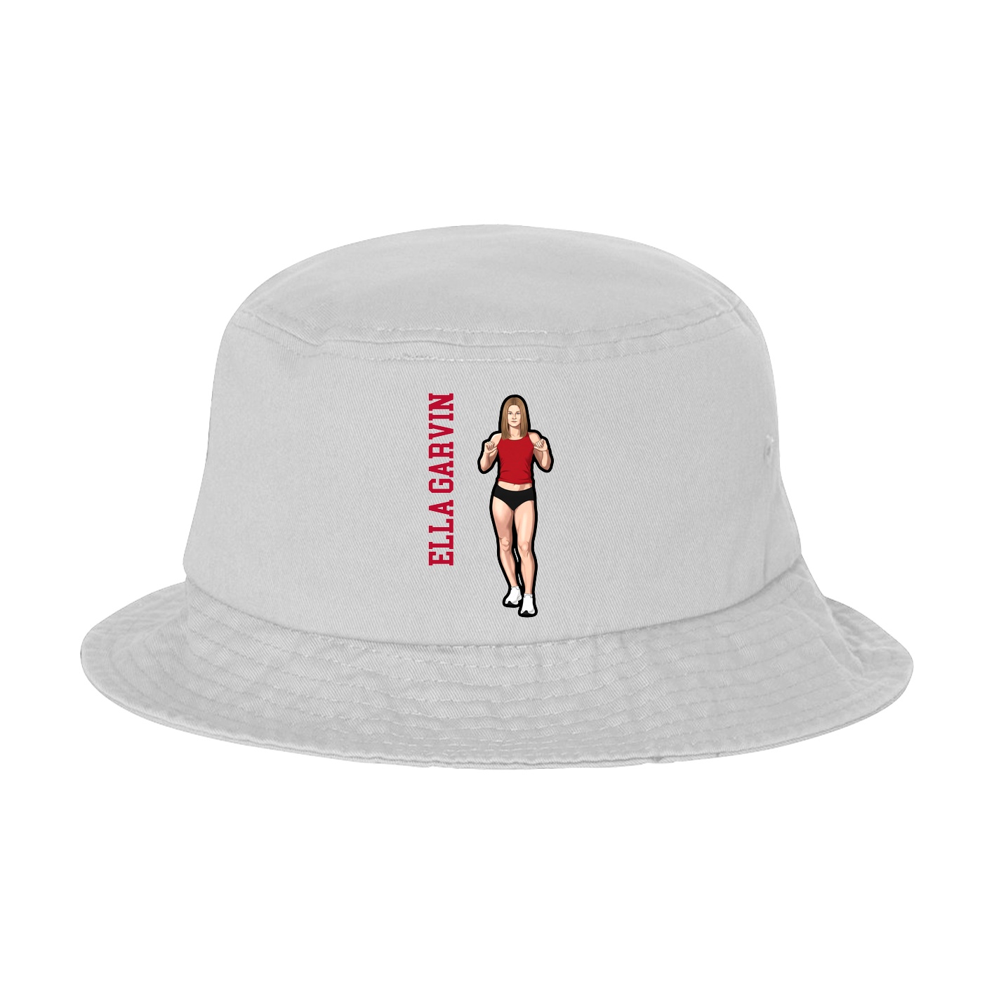 Bucket Cap — Name Vertical in White