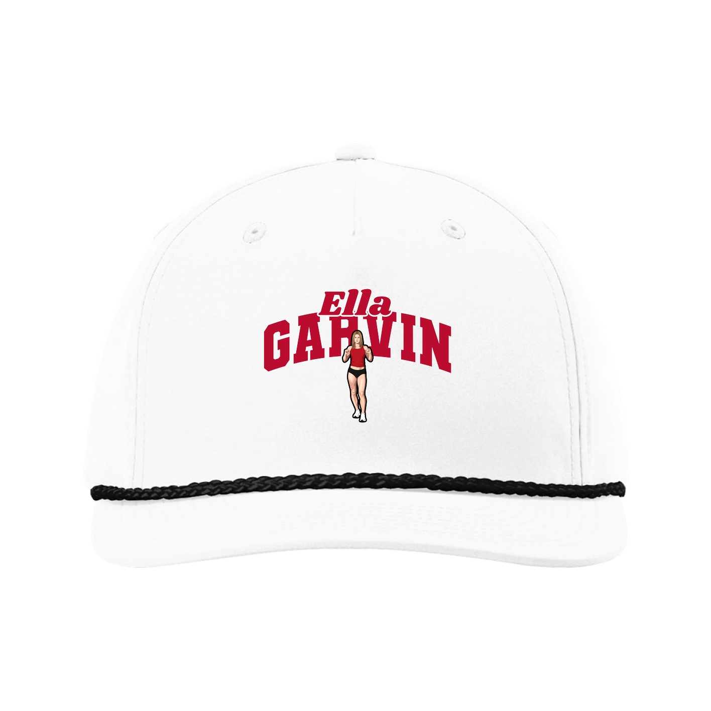 Five-Panel Classic Rope Cap — Signature Arch in White