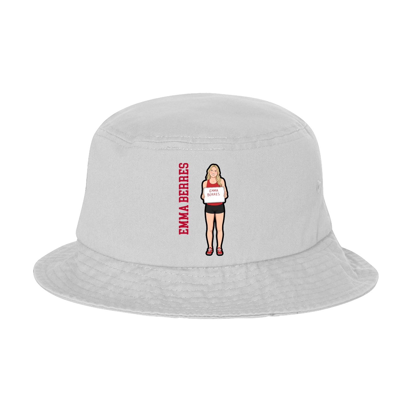 Bucket Cap — Name Vertical in White