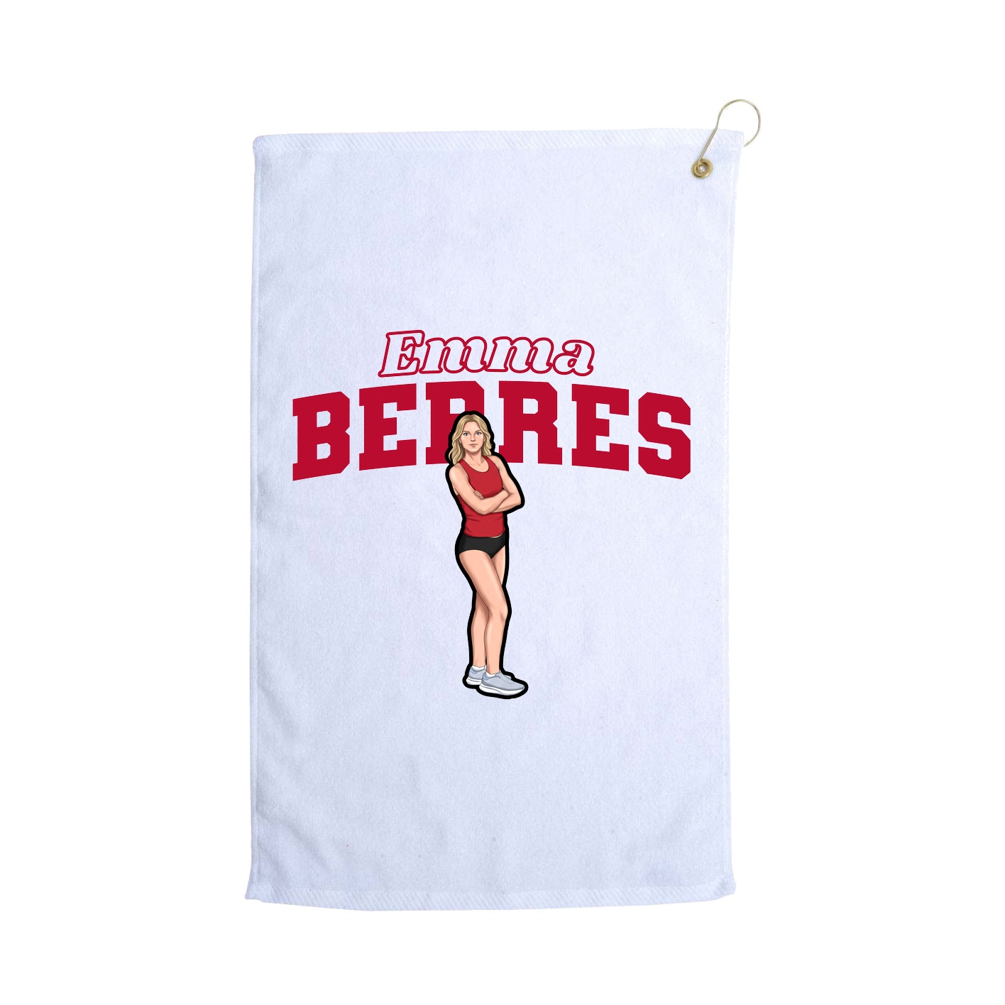Golf Towel — Name Arch in White