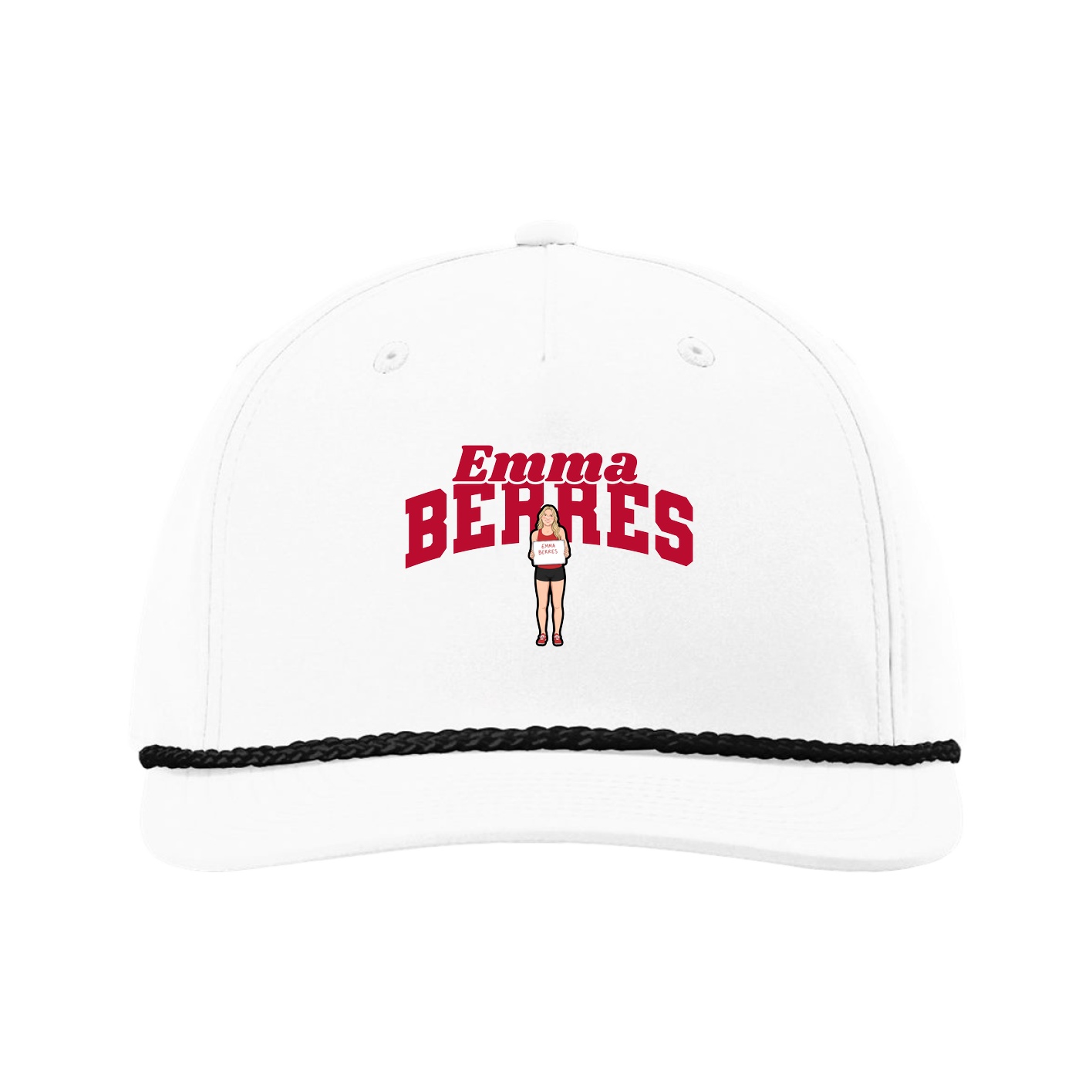 Five-Panel Classic Rope Cap — Signature Arch in White