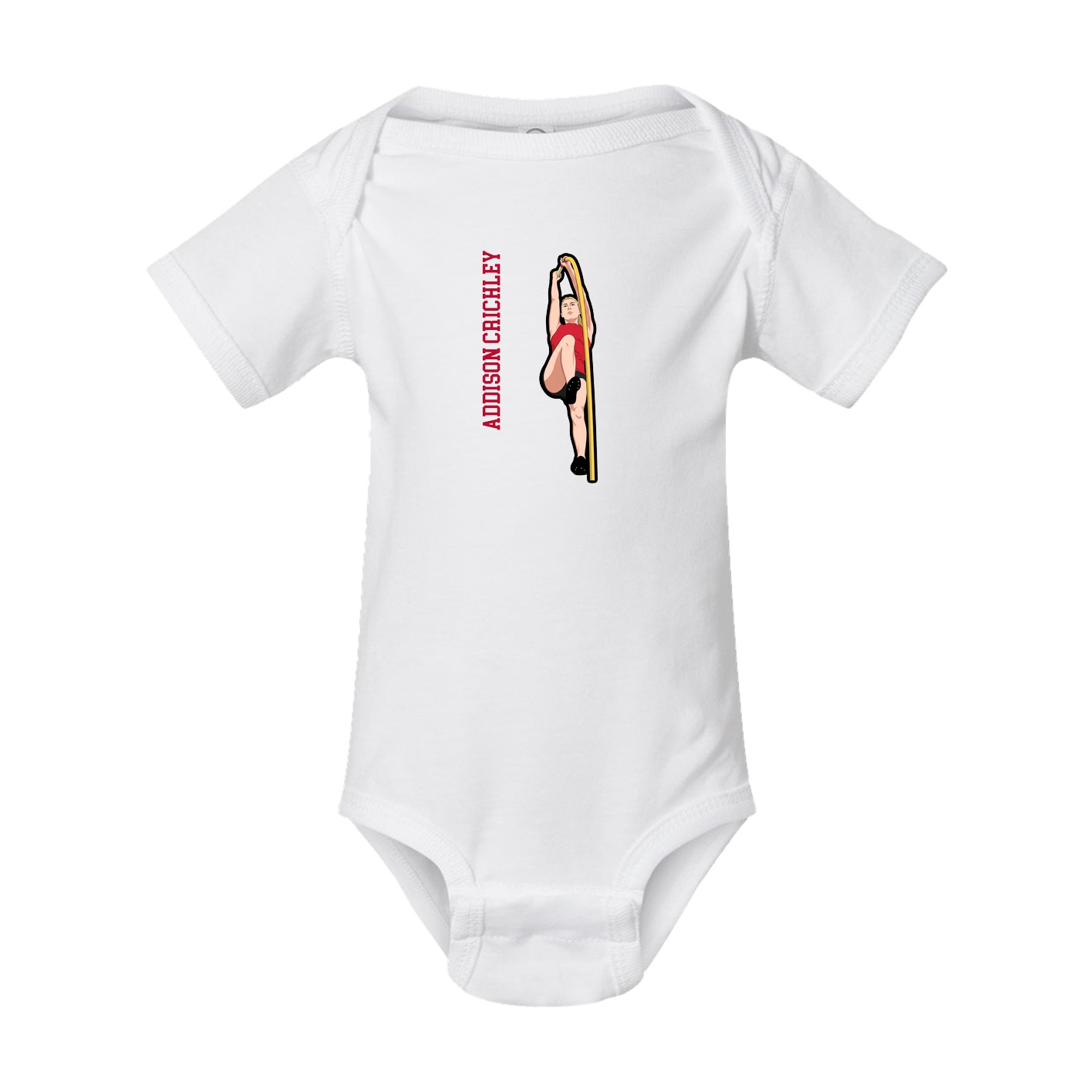 Baby Onesie — Name Vertical in White