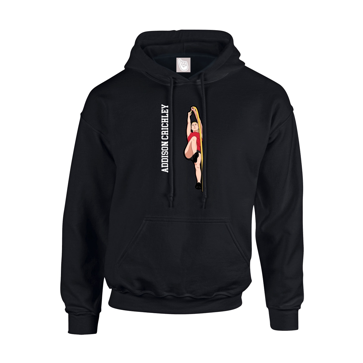 Youth Hoodie — Name Vertical in Black