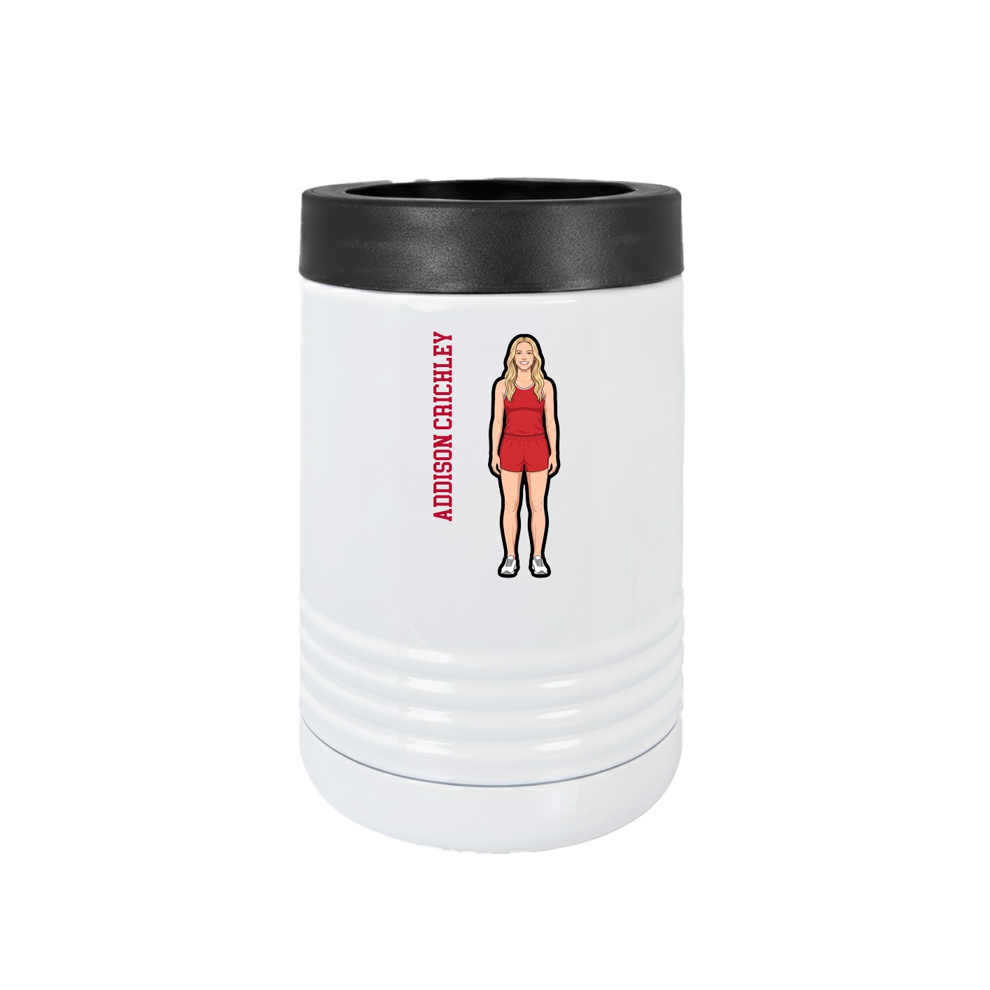 Beverage Holder — Name Vertical in White