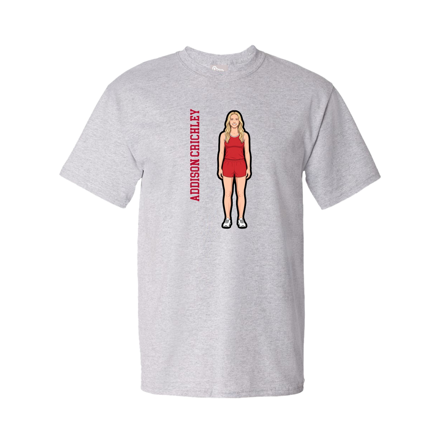 Youth Tee — Name Vertical in Grey