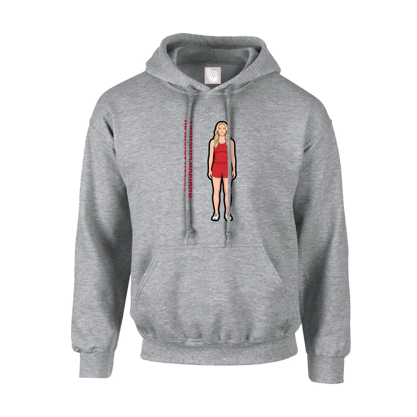 Youth Hoodie — Name Vertical in Grey