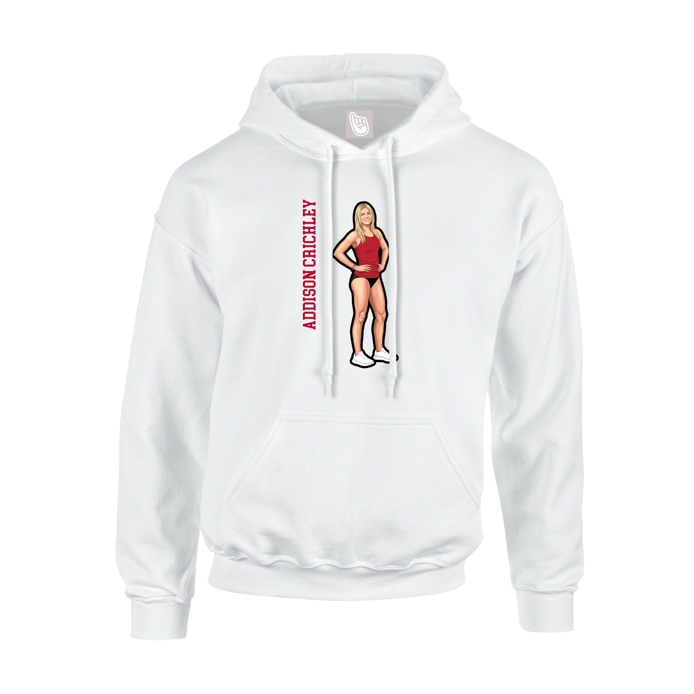 Youth Hoodie — Name Vertical in White