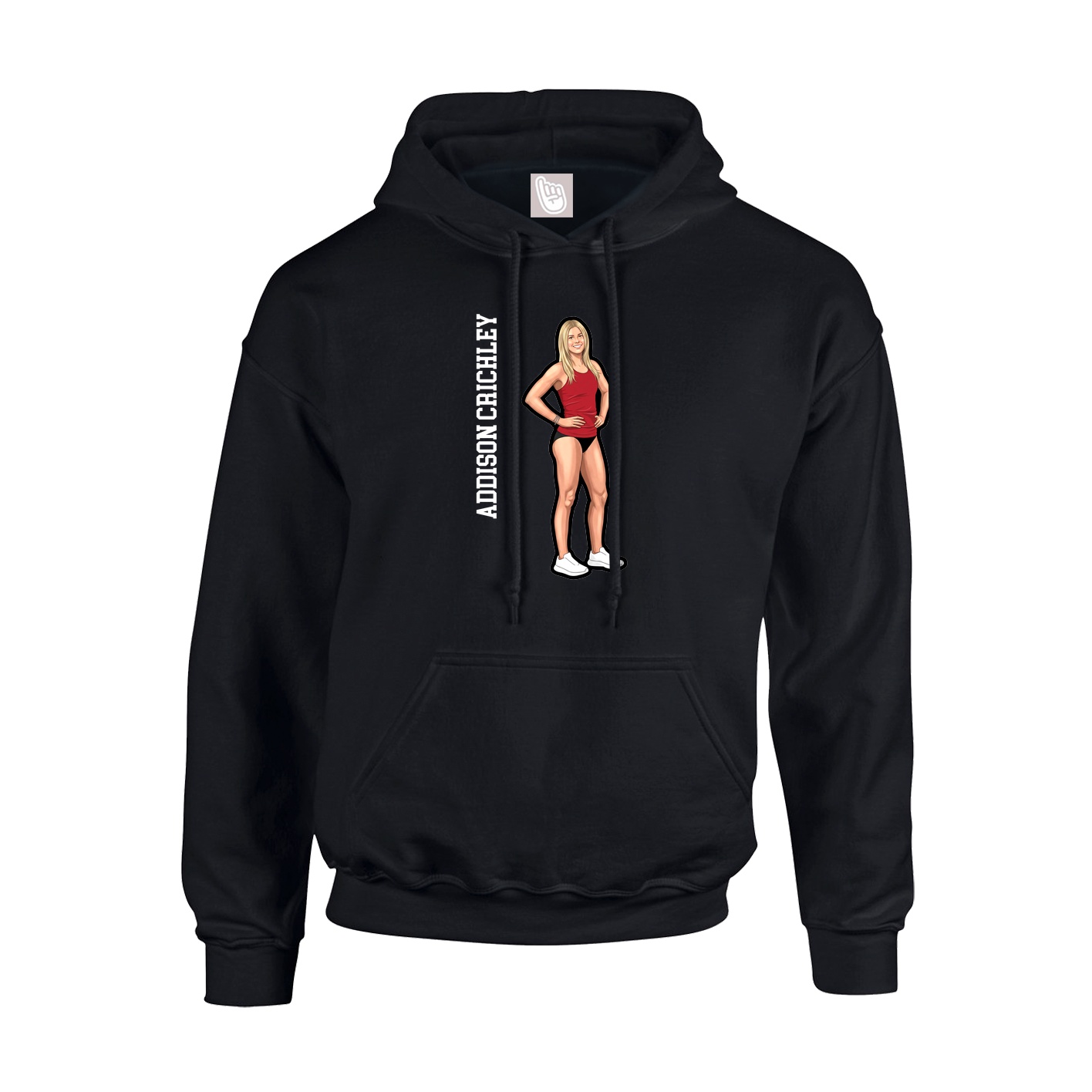Youth Hoodie — Name Vertical in Black