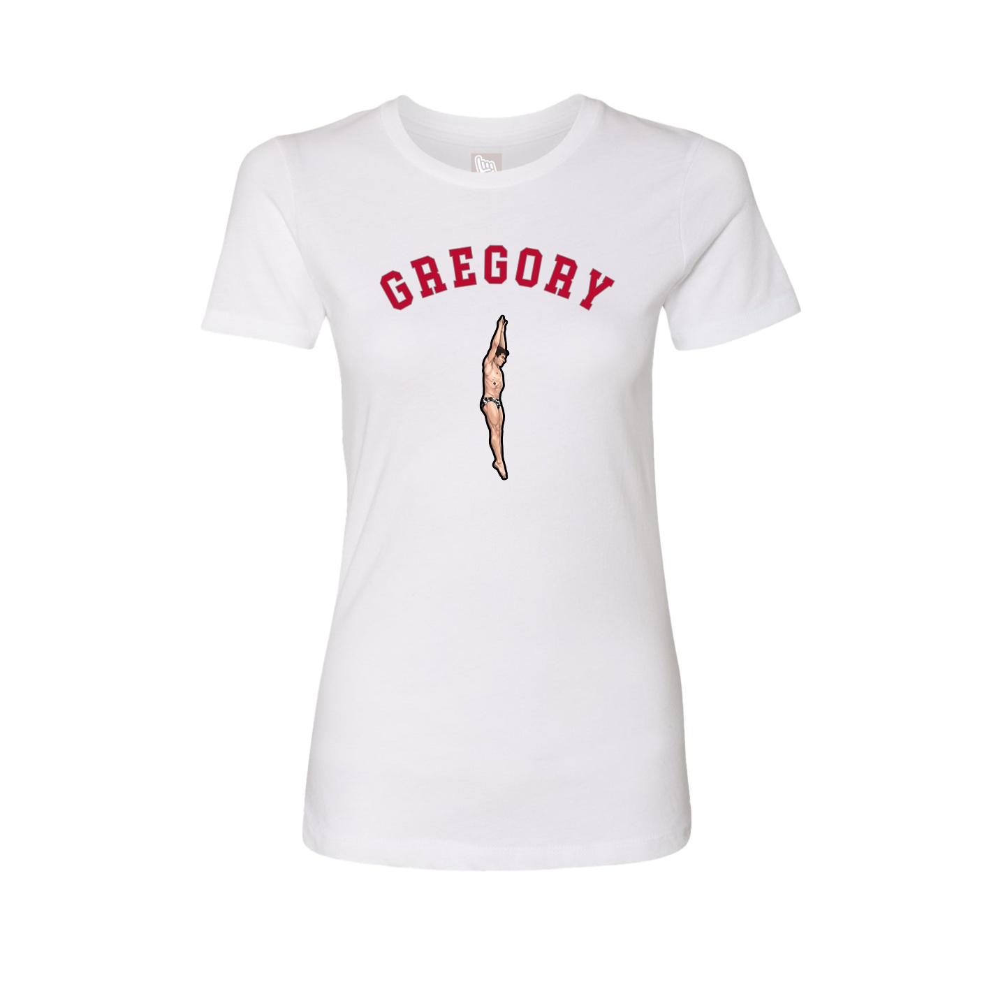 Fitted Women's Tee — Shirsey Arch in White