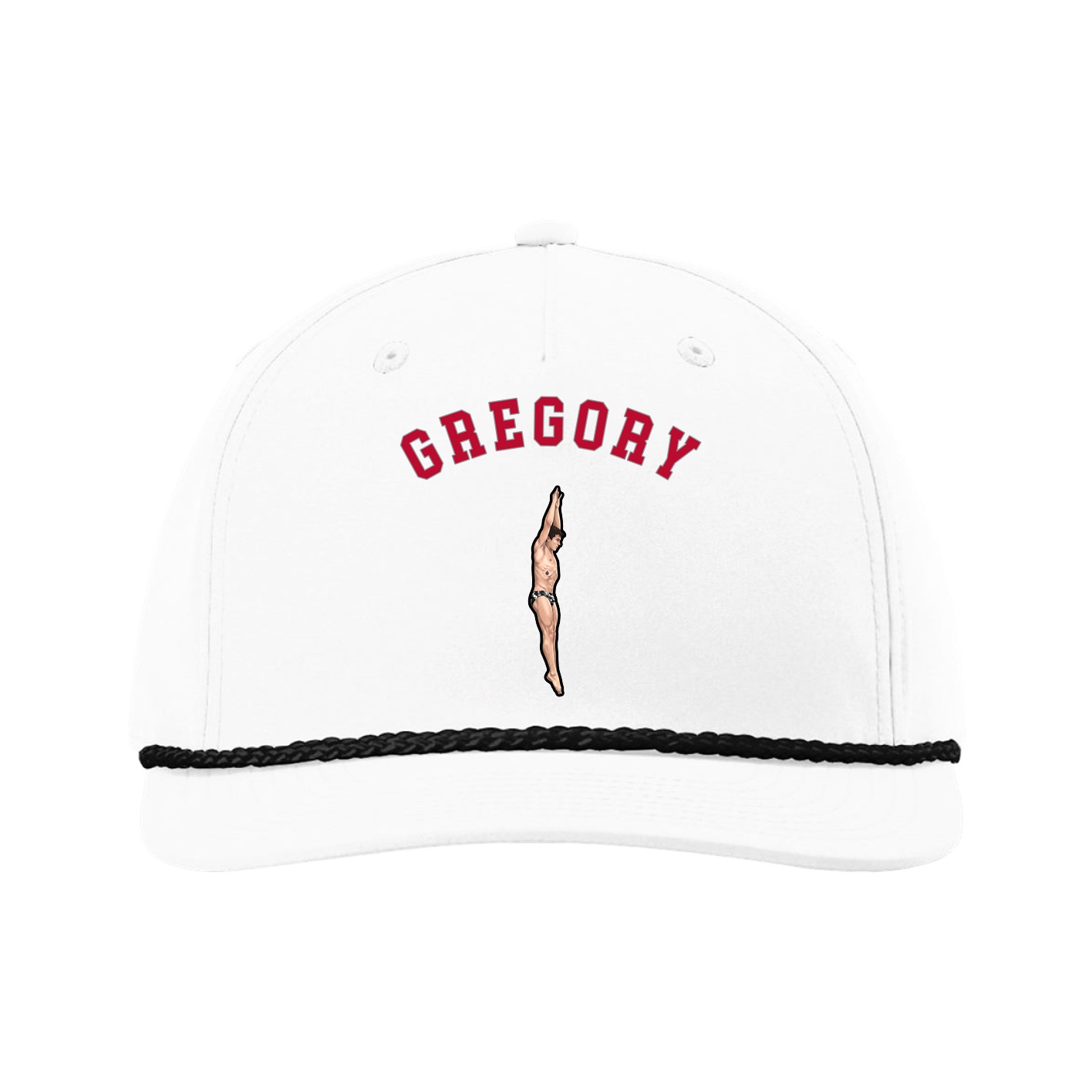 Five-Panel Classic Rope Cap — Shirsey Arch in White