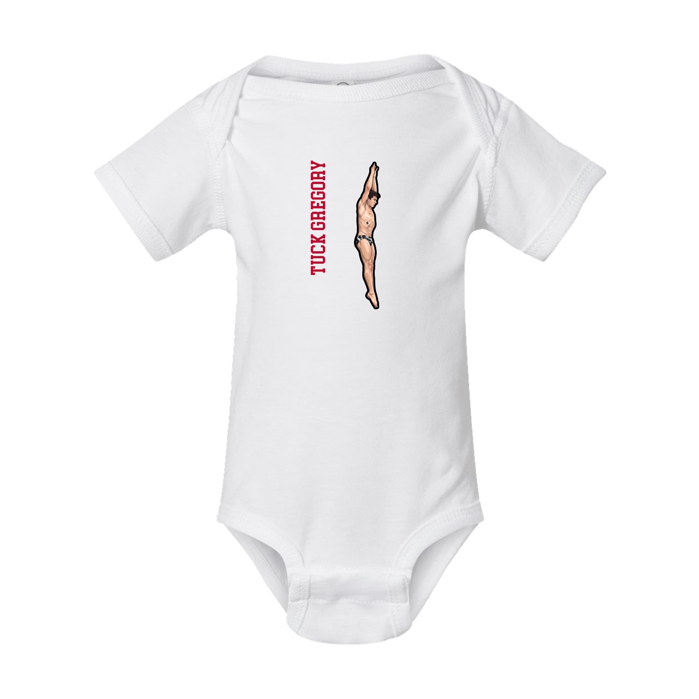 Baby Onesie — Name Vertical in White