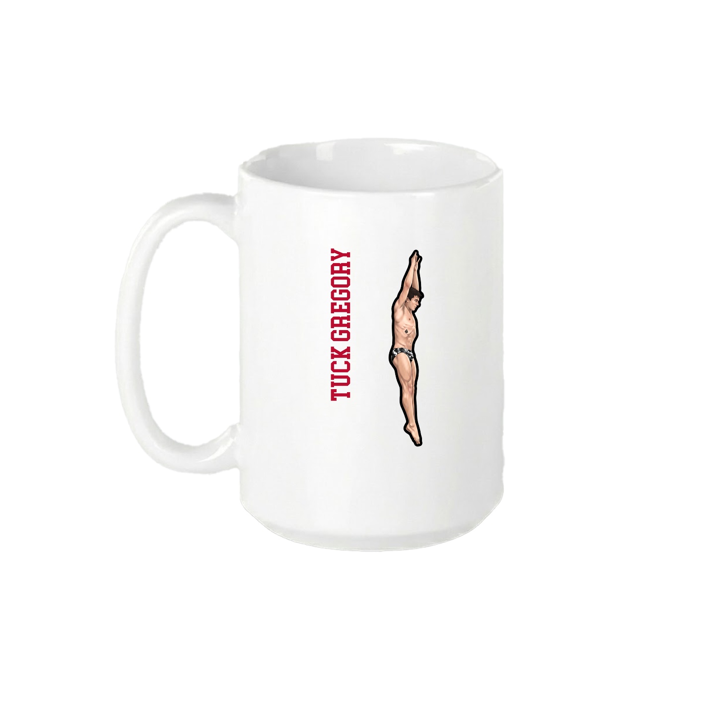 15oz Coffee Mug — Name Vertical in White