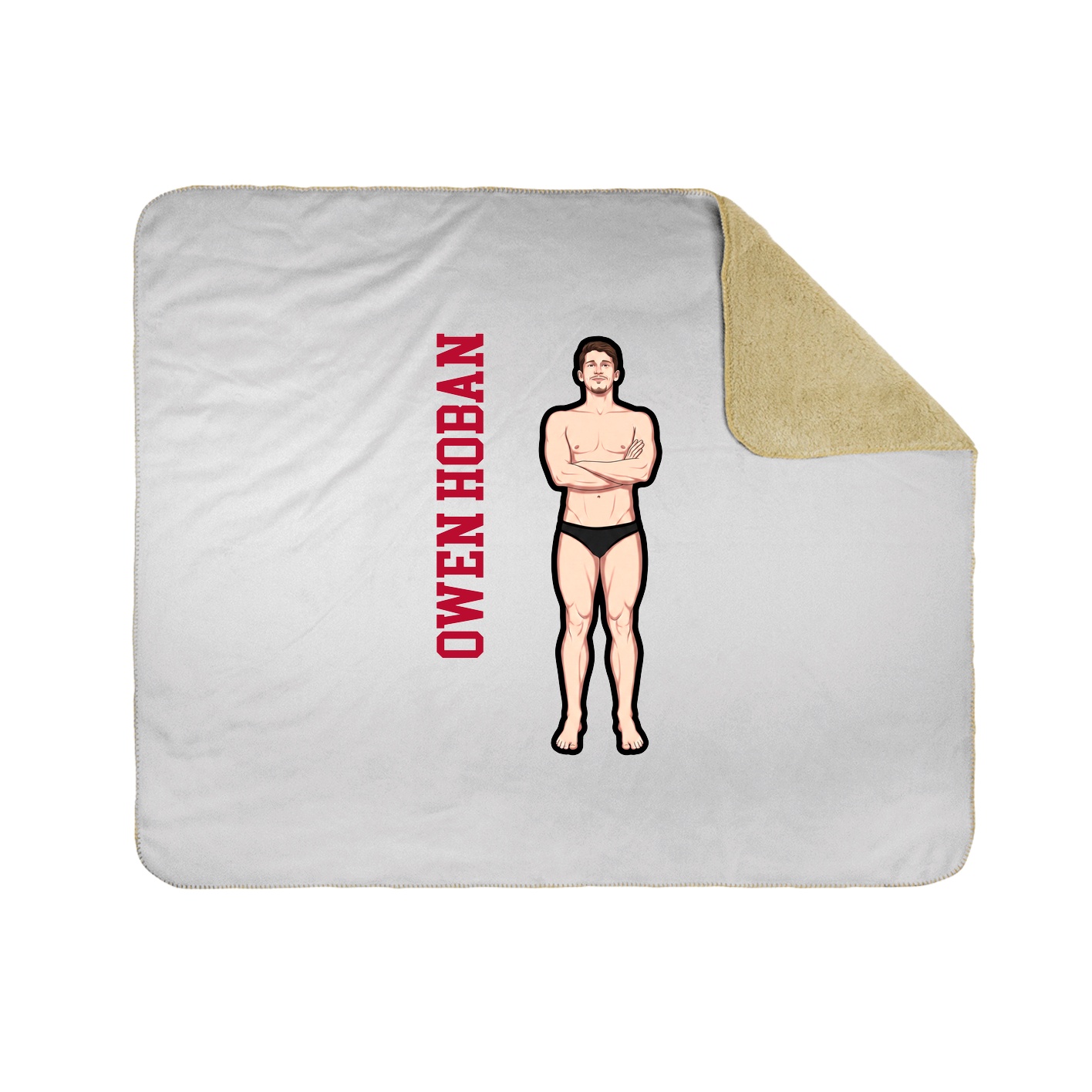 Throw Blanket — Name Vertical in White