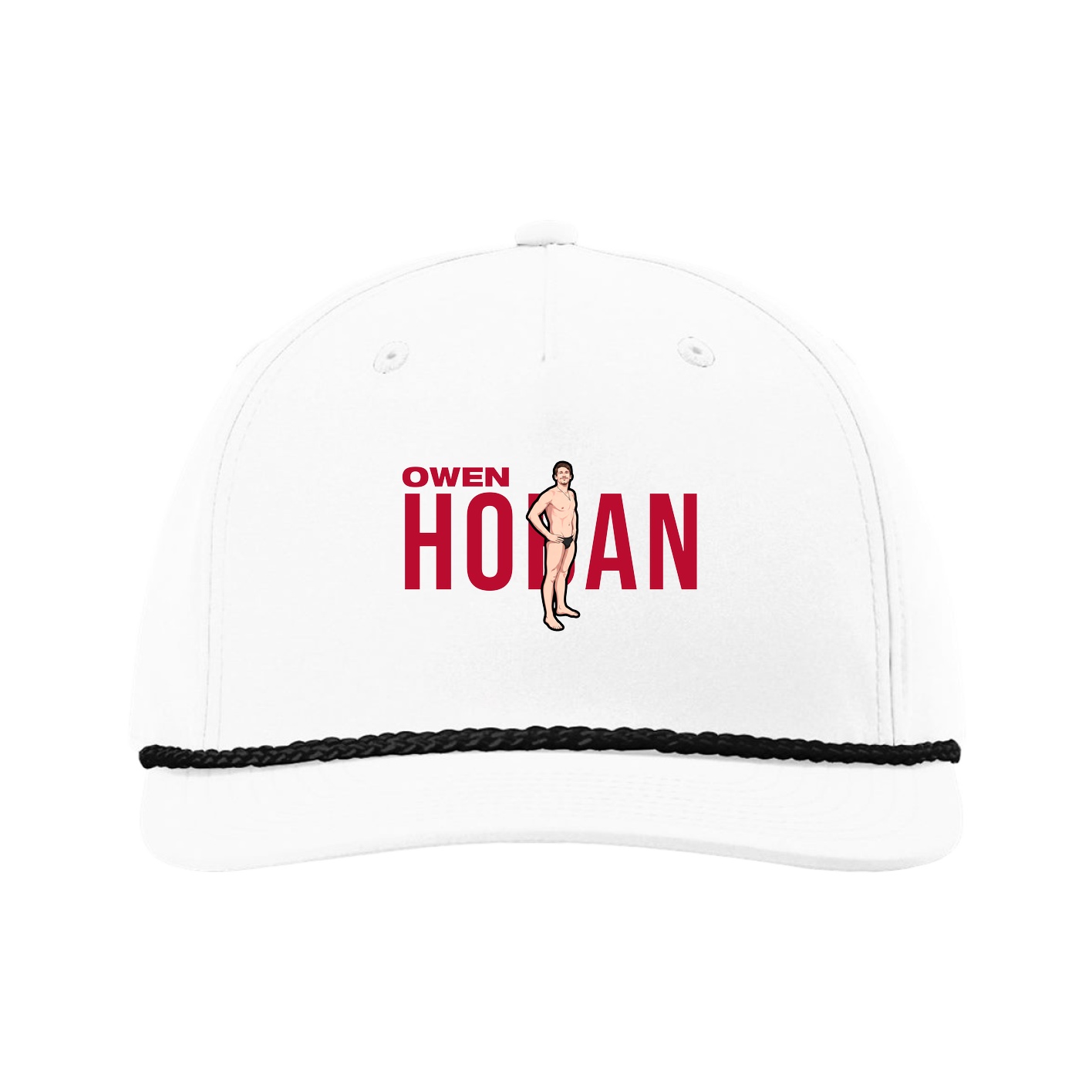 Five-Panel Classic Rope Cap — Player Name in White