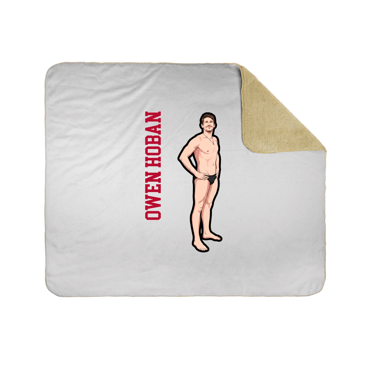 Throw Blanket — Name Vertical in White