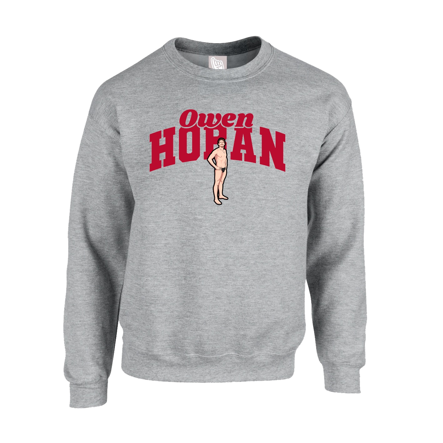 Fleece Crew — Signature Arch in Grey