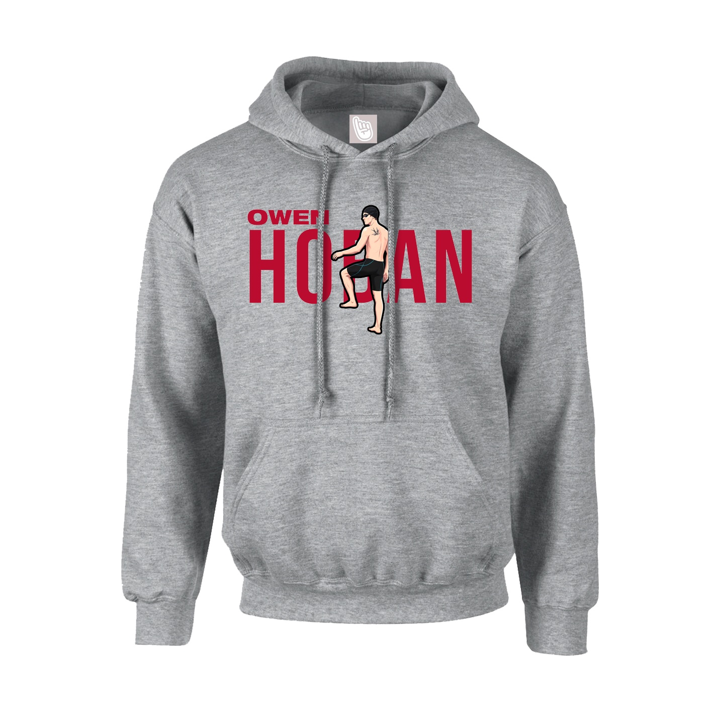 Youth Hoodie — Player Name in Grey