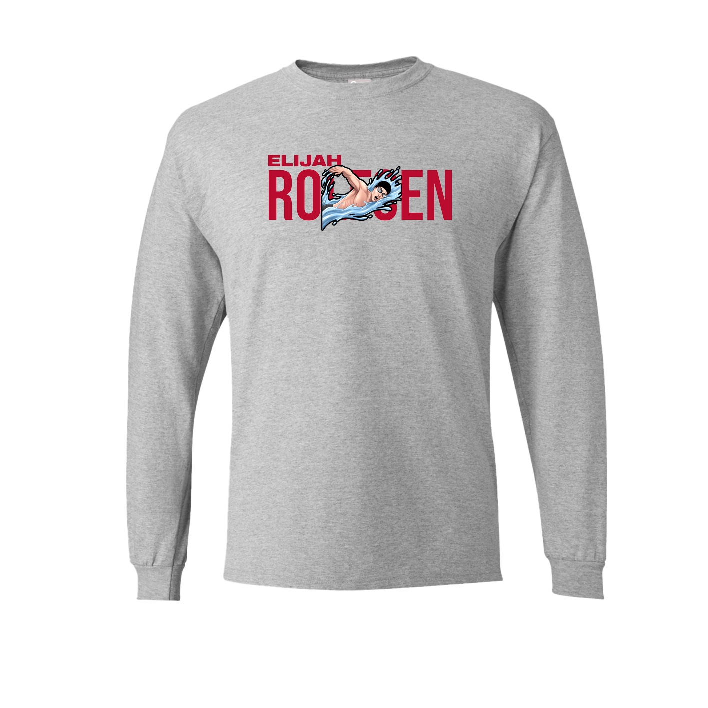 Long Sleeve Tee — Player Name in Grey