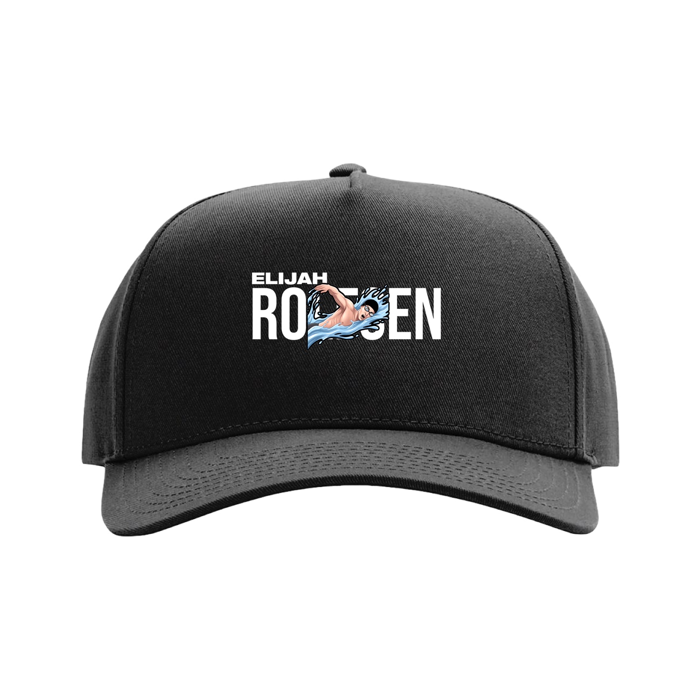 Full Fabric Five-Panel Champ Cap — Player Name in Black