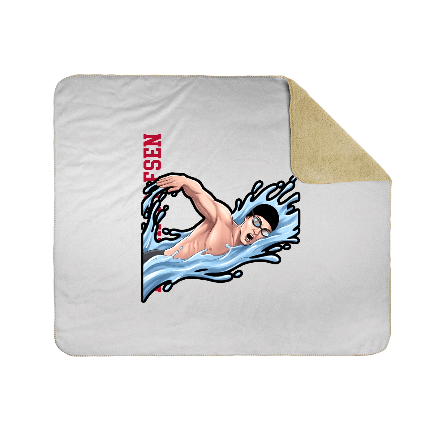 Throw Blanket — Name Vertical in White